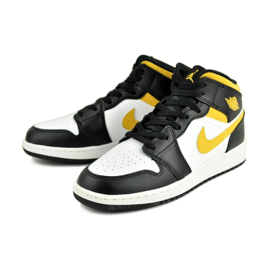 エア ジョーダン 1 NIKE AIR JORDAN 1MID(GS) white/pollen-black 