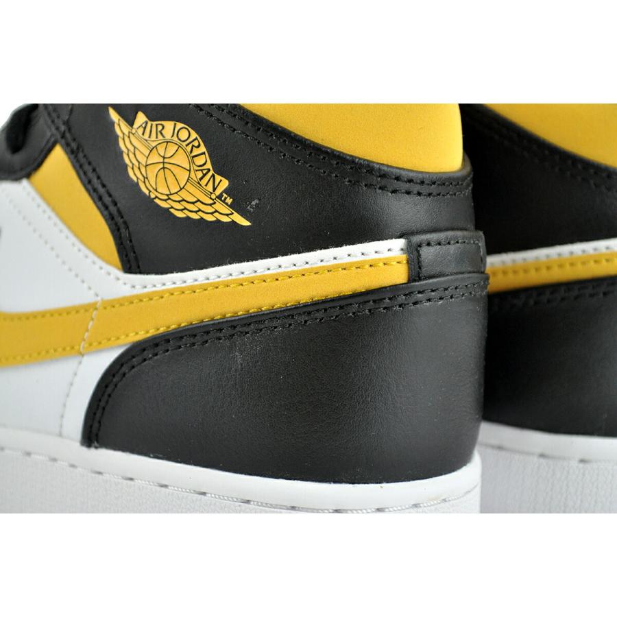 エア ジョーダン 1 NIKE AIR JORDAN 1MID(GS) white/pollen-black 