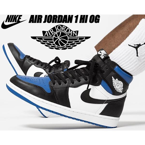 エア ジョーダン 1 NIKE AIR JORDAN HI OG ROYAL TOE black/black