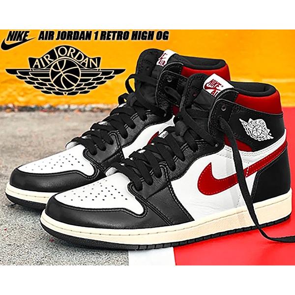 Jordan NIKE AIR JORDAN 1 RETRO HI OG black/gym red-white-sail