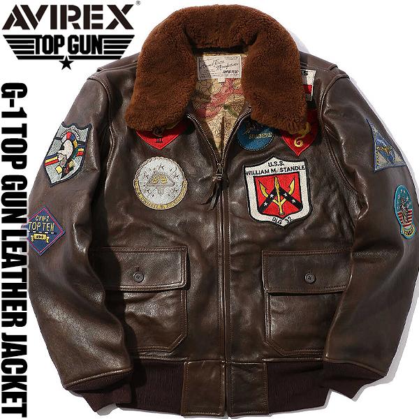 AVIREX（アヴィレックス） AVIREX G-1 TOP GUN LEATHER JACKET BROWN