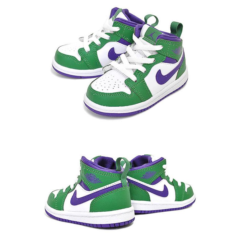 エア ジョーダン 1 NIKE JORDAN MID (TD) aloe verde/court purple