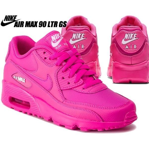 NIKE（ナイキ） NIKE AIR MAX 90 LTR(GS) laser fuchsia/laser fuchsia