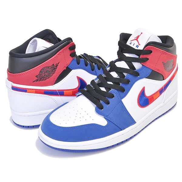 NIKE ナイキ AIR JORDAN 1 MID SE エアジョーダン 1 ミッド スニーカー ブルー US13/31cm 852542-146 Jordan NIKE AIR JORDAN 1 MID SE white/university red-rush blue
