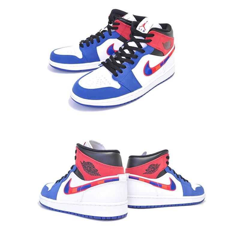 NIKE ナイキ AIR JORDAN 1 MID SE エアジョーダン 1 ミッド スニーカー ブルー US13/31cm 852542-146 Jordan NIKE AIR JORDAN 1 MID SE white/university red-rush blue