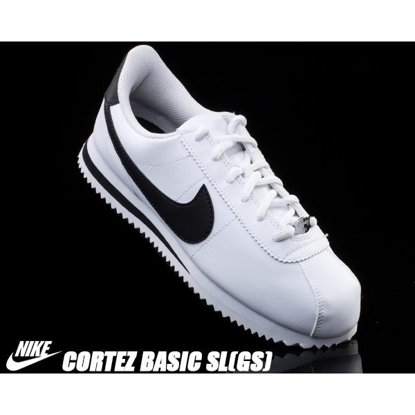 コルテッツ NIKE CORTEZ BASIC SL(GS) white/black ナイキ レディース