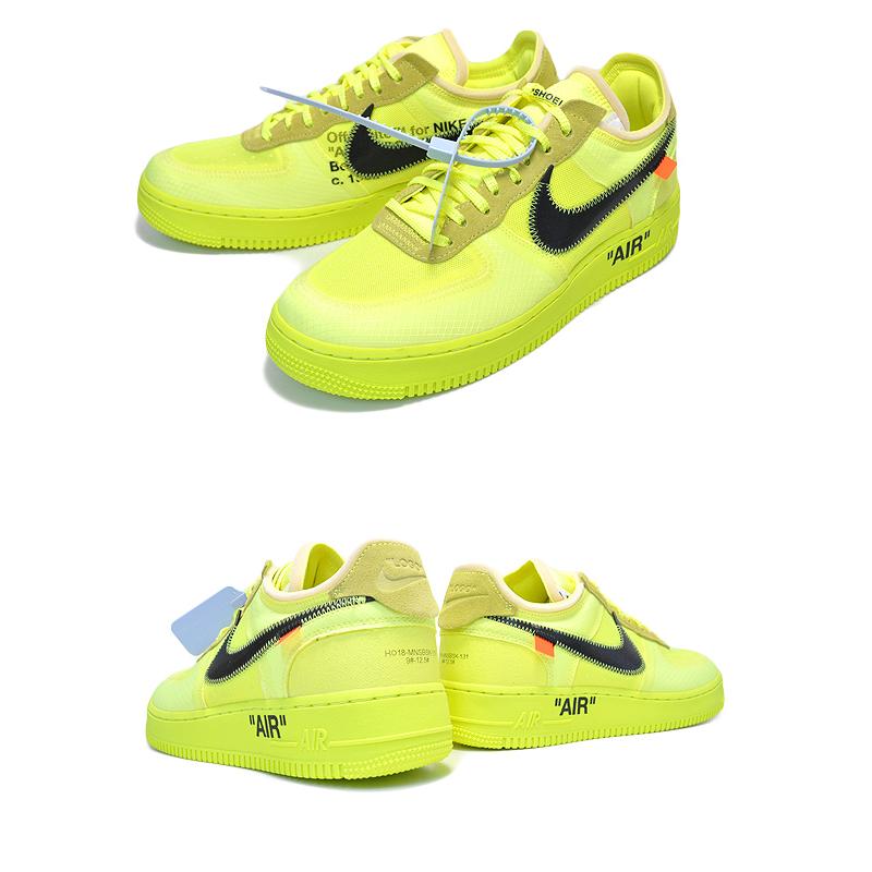 THE 10 : NIKE AIR FORCE 1 LOW OFF-WHITE volt/black-volt-cone THE TEN AF1 ナイキ エアフォース1 オフホワイト ボルトイエロー VIRGIL ABLOH ao4606-700｜limited-edition｜02