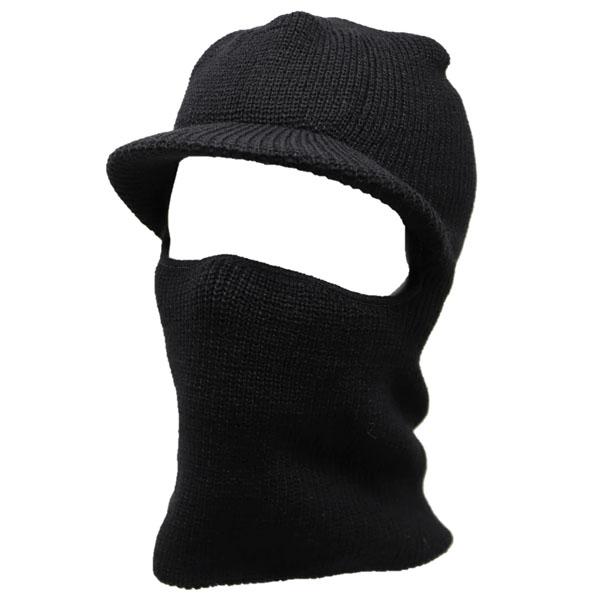 MILITARY ACRYLIC BALACLAVA WITH VISOR Made in USA BLACK ミリタリー アクリル バラク