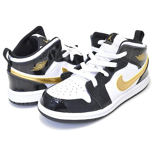 エア ジョーダン 1 NIKE JORDAN MID SE(TD) black/metallic gold-white