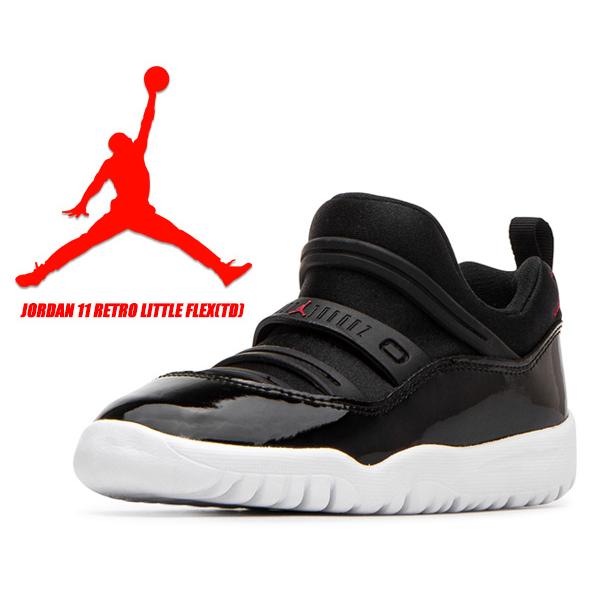 エア ジョーダン 11 NIKE JORDAN RETRO LITTLE FLEX(TD) black/gym red