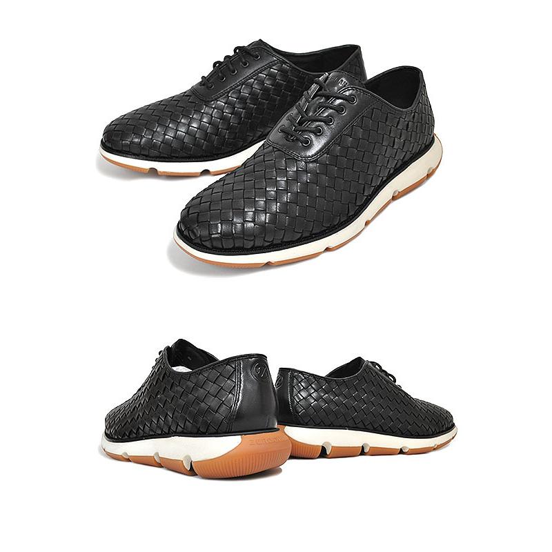 COLE HAAN ZEROGRAND 4ZG WOVEN OXFORD BLACK WOVEN LEATHER c34793 コールハーン
