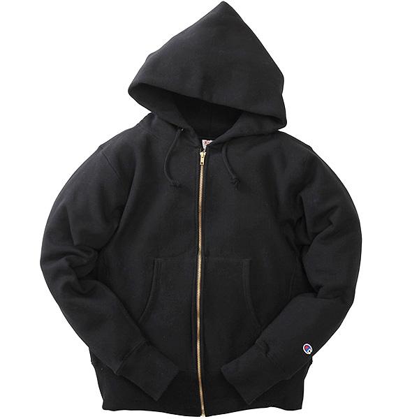 Champion REVERSE WEAVE ZIP HOODED SWEAT SHIRT MADE IN USA 12.5oz. BLACK c5-u102 チャンピオン リバースウィーブ ジップフーデッド パーカー 赤単色タグ｜limited-edition｜02