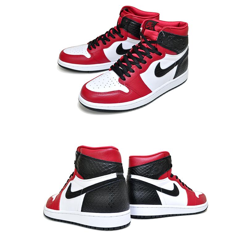 NIKE WMNS AIR JORDAN 1 HI OG SATIN SNAKE gym red/black-white cd0461-601 ナイキ ウィメンズ エアジョーダン 1 ハイ スニーカー サテン スネーク ジムレッド｜limited-edition｜03