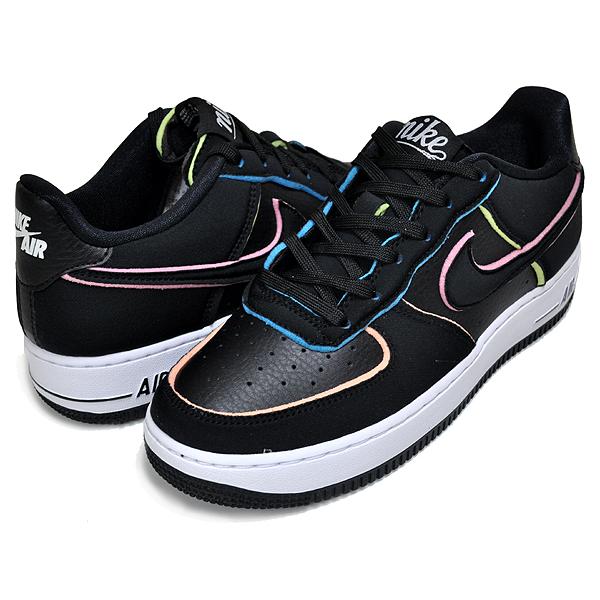 NIKE（ナイキ） NIKE AIR FORCE 1 LV8 (GS) black/blk-pink-barely