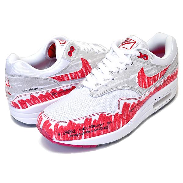 ■新品29.0cm■ナイキ エア マックス1 プレミアム ホワイト/レッド NIKE（ナイキ） NIKE AIR MAX 1 SKETCH TO SHELF white/university red
