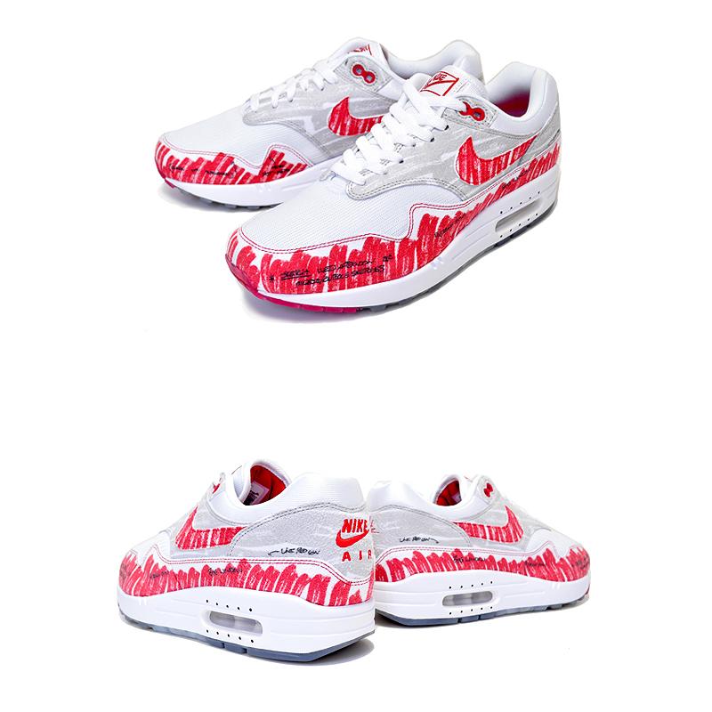 NIKE（ナイキ） NIKE AIR MAX 1 SKETCH TO SHELF white/university red