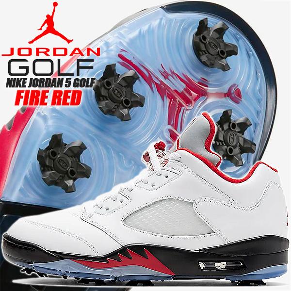 エア ジョーダン 5 NIKE JORDAN LOW GOLF FIRE RED white/fire red