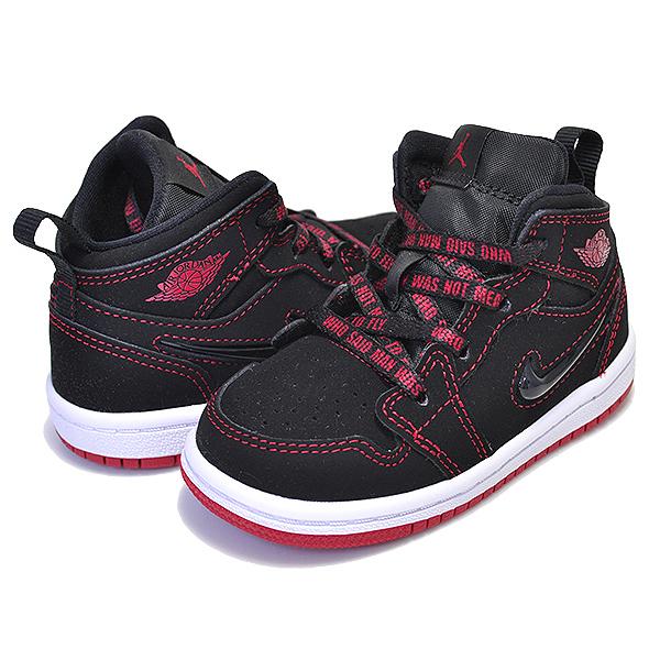NIKE JORDAN 1 MID FEARLESS (TD) black/gym redwhite cu6619062 ナイキ エア