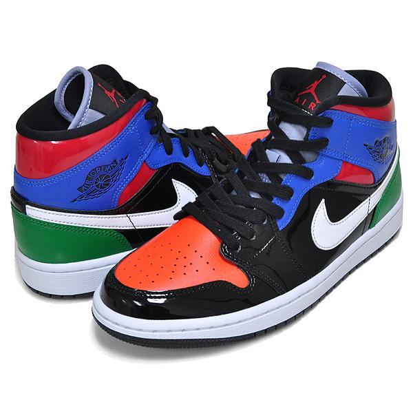 NIKE WMNS AIR JORDAN 1 MID SE black/university red cv5276-001 ナイキ ウィメンズ エアジョーダン 1 ミッド Patent Blend スニーカー ブラック パテント｜limited-edition｜02