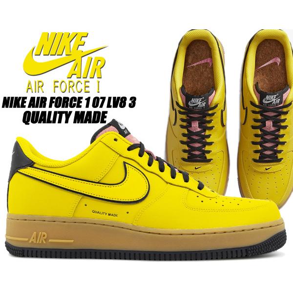 NIKE AIR FORCE 1 07 LV8 3 QUALITY MADE speed yellow/speed yellow cz7939-700 ナイキ エアフォース 1 '07 エレベイト 3 コルク イエロー ガム ピンク｜limited-edition