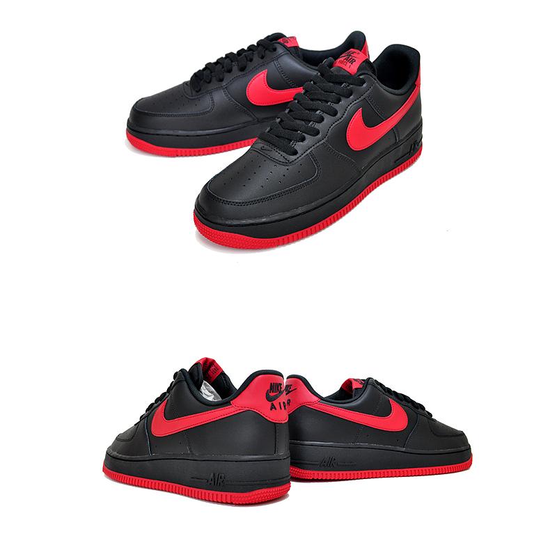 エア フォース 1 NIKE AIR FORCE 07 black/university red-blk dc2911
