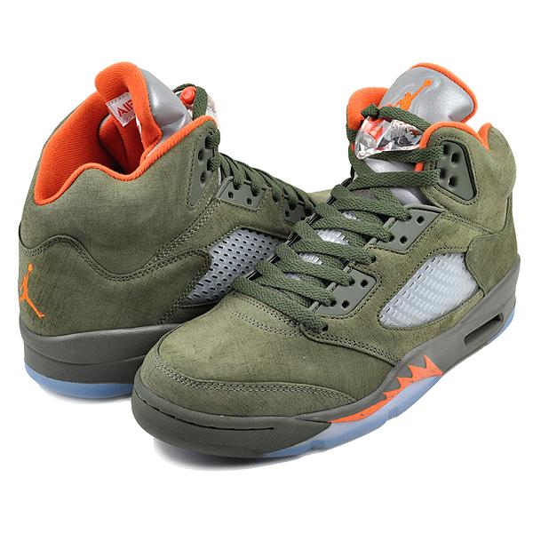 エア ジョーダン 5 NIKE AIR JORDAN RETRO army olive/solar orange