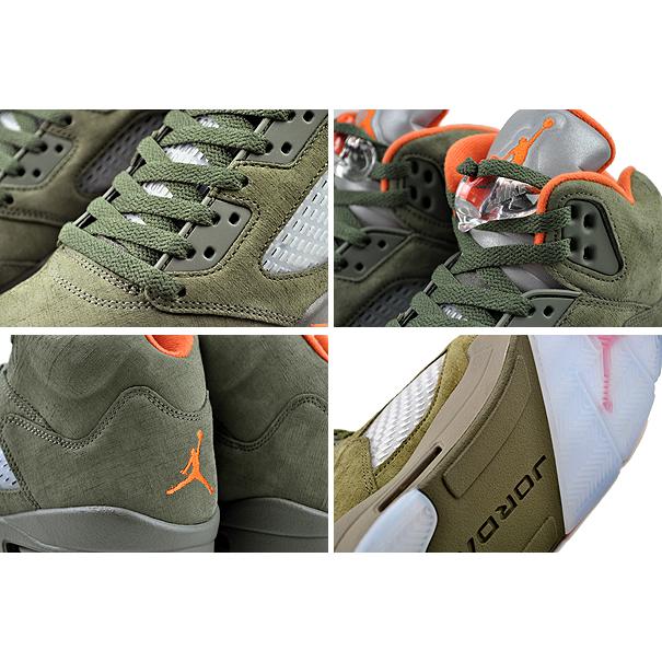 エア ジョーダン 5 NIKE AIR JORDAN RETRO army olive/solar orange