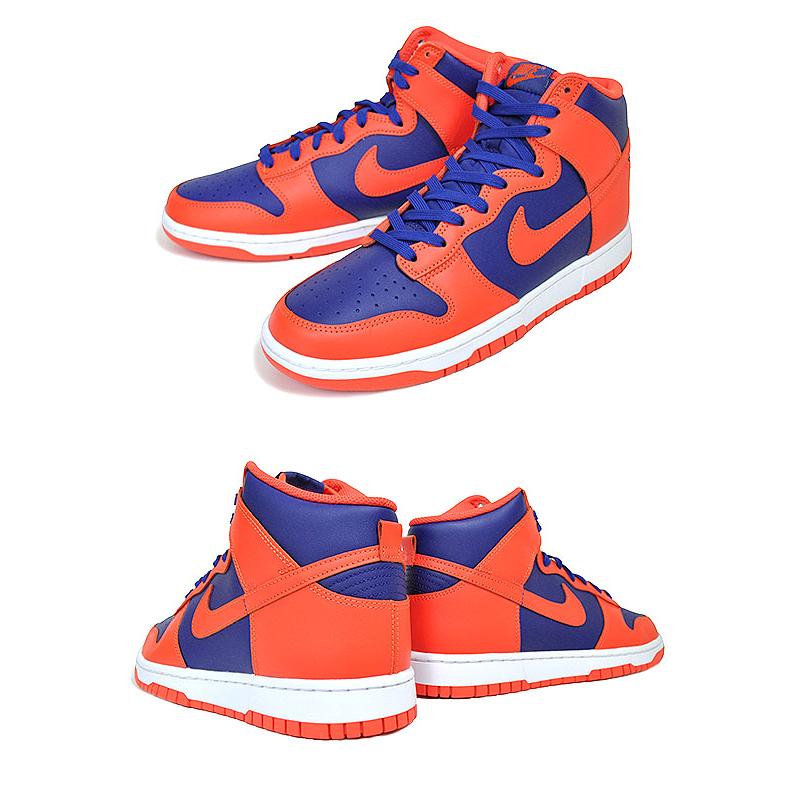 ダンク(NIKE) NIKE DUNK HI RETRO orange/orange-deep royal ダンク(NIKE) NIKE DUNK HI RETRO orange/orange-deep royal