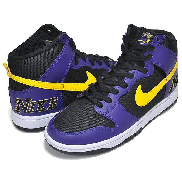 NIKE（ナイキ） NIKE DUNK HI PREMIUM EMB LAKERS black/opti yellow