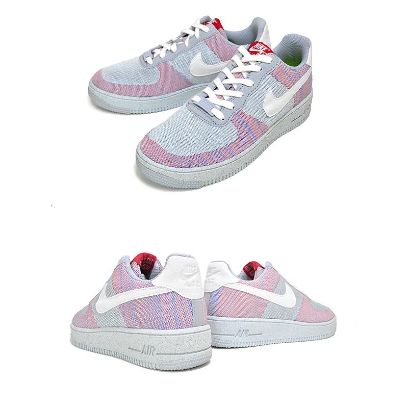 エア フォース 1 NIKE AF1 CRATER FLYKNIT GS wolf grey/white-pure