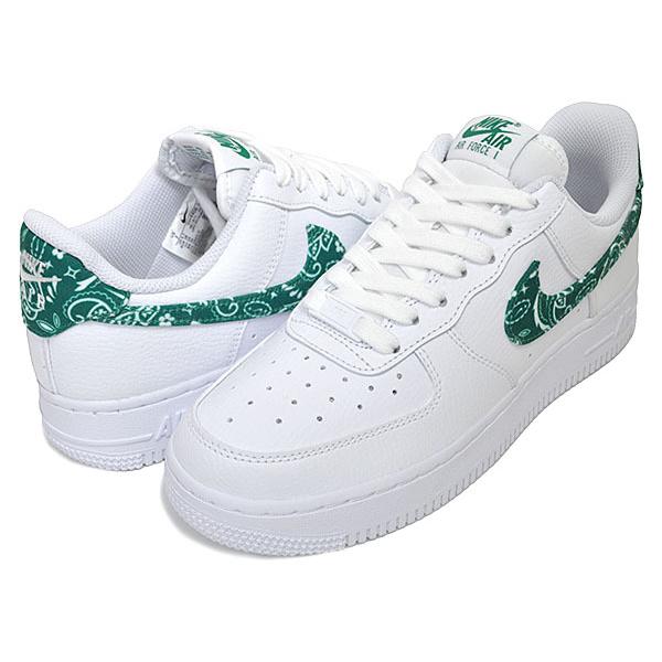 NIKE WMNS AIR FORCE 1 07 ESS white/makachite-white dh4406-102 ナイキ ウィメンズ エアフォース 1 07 エッセンシャル ホワイト ペイズリー グリーン_1