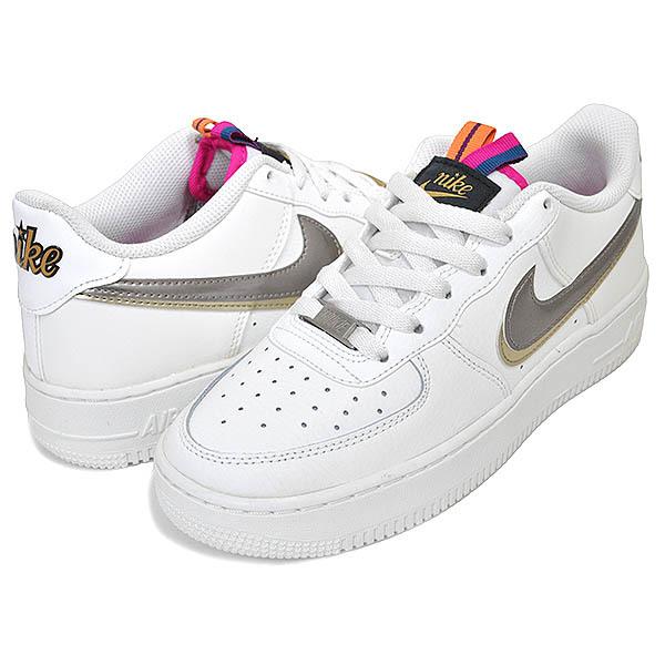 エア フォース 1 NIKE AIR FORCE LV8 (GS) off noir/mtlc pewter