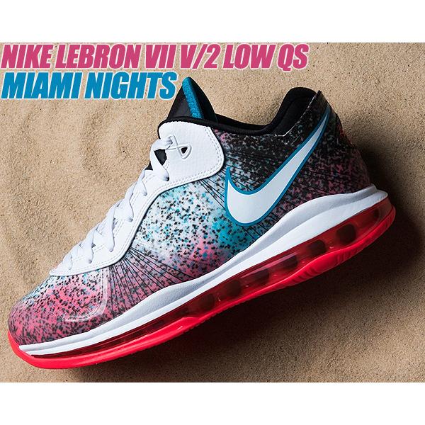NIKE（ナイキ） NIKE LEBRON VIII V/2 LOW QS MIAMI NIGHTS white/wht