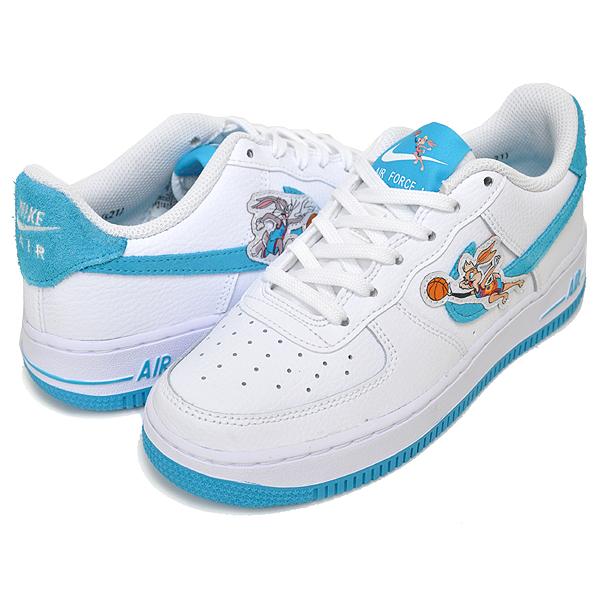 エア フォース 1 NIKE AIR FORCE GS SPACE PLAYERS white/lt blue fury