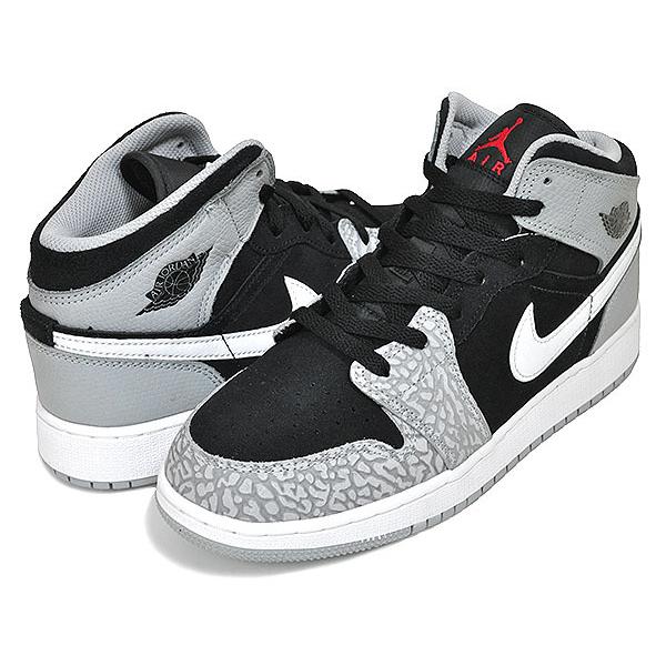 エア ジョーダン 1 NIKE AIR JORDAN MID SE (GS) black/university red