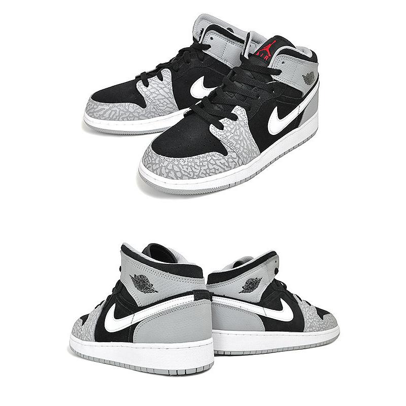 エア ジョーダン 1 NIKE AIR JORDAN MID SE (GS) black/university red