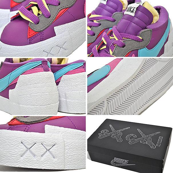 ブレーザー NIKE BLAZER LOW/SACAI/KAWS purple dusk/lagoon pulse