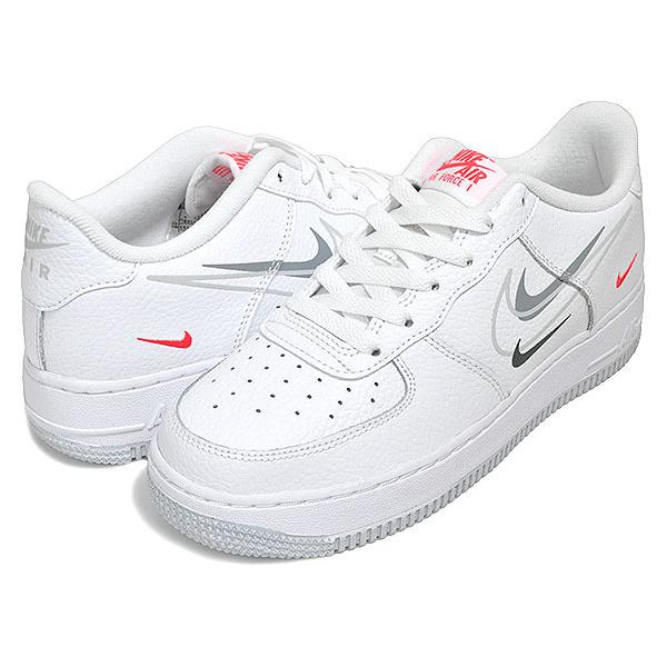エア フォース 1 NIKE AIR FORCE GS white/bright crimson do6486-100