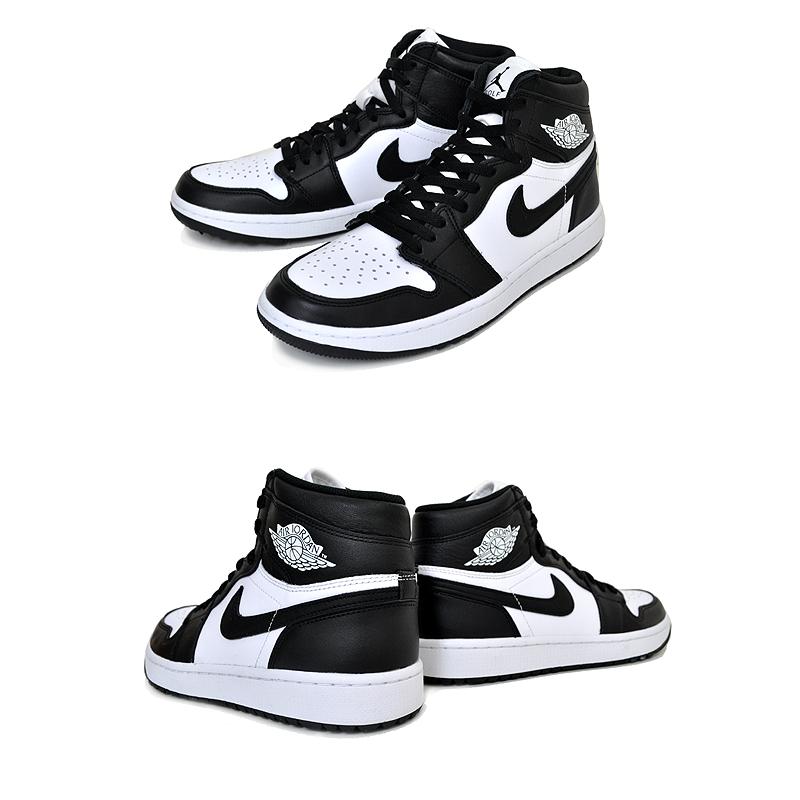 NIKE AIR JORDAN 1 HIGH GOLF white/black dq0660-101 ナイキ エアジョーダン 1 ハイ ゴルフ ゴルフシューズ AJ1 ハイカット スパイクレス ブラック パンダ｜limited-edition｜03