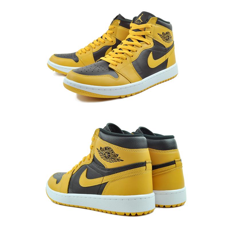 エア ジョーダン 1 NIKE AIR JORDAN HIGH GOLF pollen/black-white