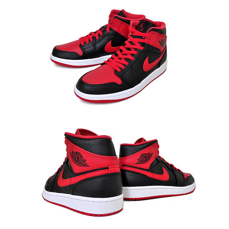 エア ジョーダン 1 NIKE AIR JORDAN MID black/fire red-white エア ジョーダン 1 NIKE AIR JORDAN MID black/fire red-white