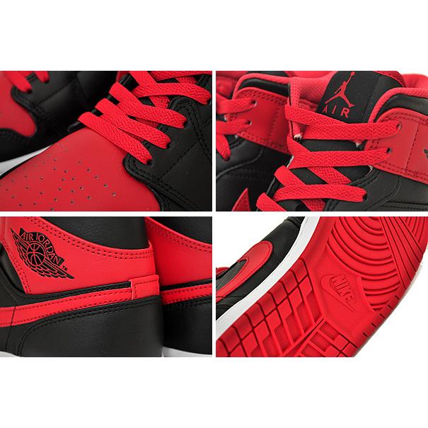 エア ジョーダン 1 NIKE AIR JORDAN MID black/fire red-white エア ジョーダン 1 NIKE AIR JORDAN MID black/fire red-white