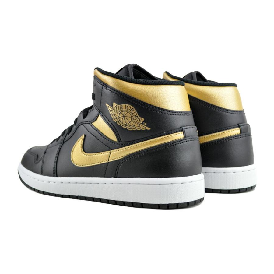 エア ジョーダン 1 NIKE AIR JORDAN MID blk/metallic gold-wht dq8426