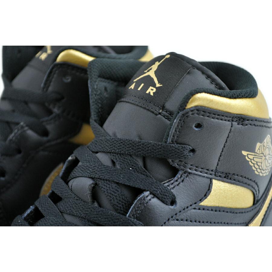 エア ジョーダン 1 NIKE AIR JORDAN MID blk/metallic gold-wht dq8426