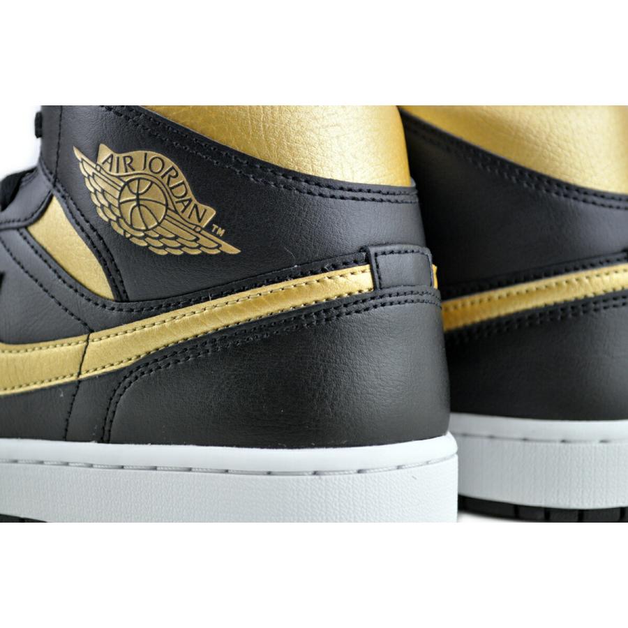 エア ジョーダン 1 NIKE AIR JORDAN MID blk/metallic gold-wht dq8426