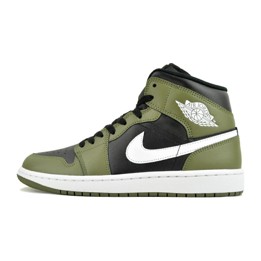 エア ジョーダン 1 NIKE AIR JORDAN MID blk/wht-medium olive エア ジョーダン 1 NIKE AIR JORDAN MID blk/wht-medium olive