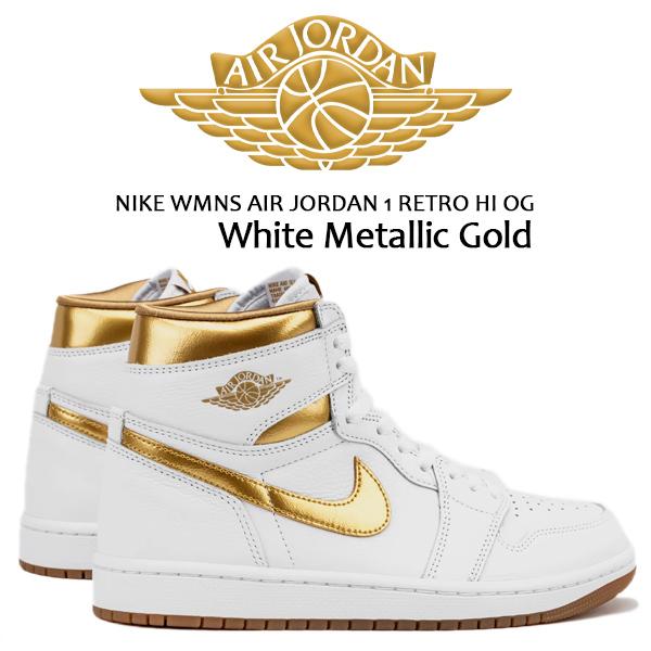 エア ジョーダン 1 NIKE WMNS AIR JORDAN RETRO HI OG white/metallic