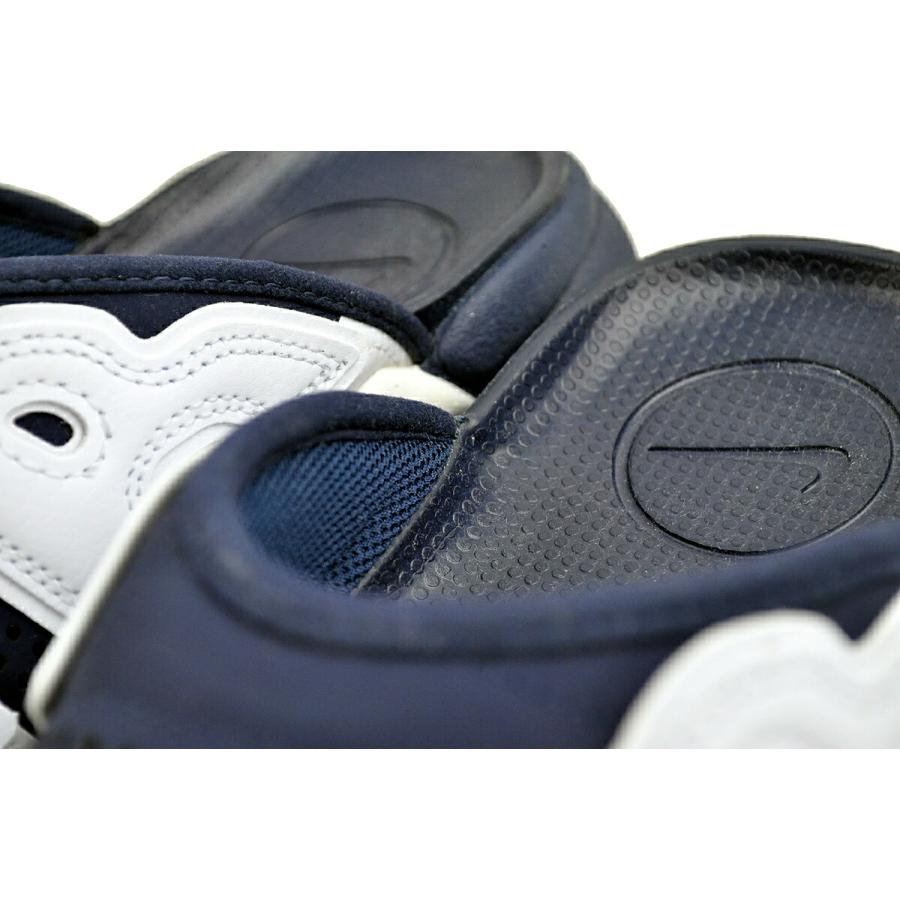 新品 ナイキ エアモアアップテンポ スライド28cm ネイビー NIKE AIR MORE UPTEMPO SLIDE MIDNIGHT NAVY/UNIVERSITY RED
