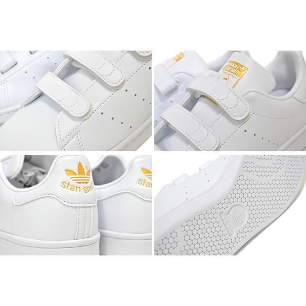 adidas STAN SMITH CF FTWWHT/FTWWHT/GOLDMT fx5508 アディダス スタンスミス CF ホワイト ゴールド スニーカー ベルクロ PRIMEGREEN ヴィーガン素材｜limited-edition｜04