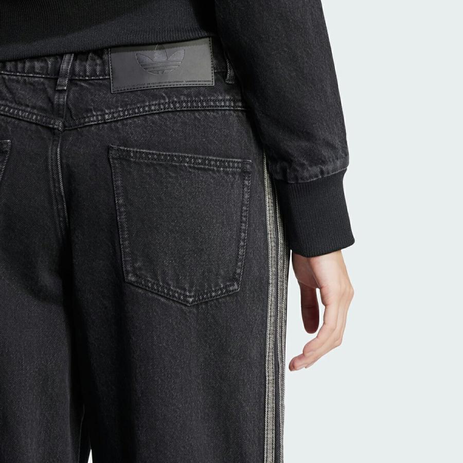 adidas（アディダス） adidas W DENIM 3-STRIPES PANTS TRUE BLACK